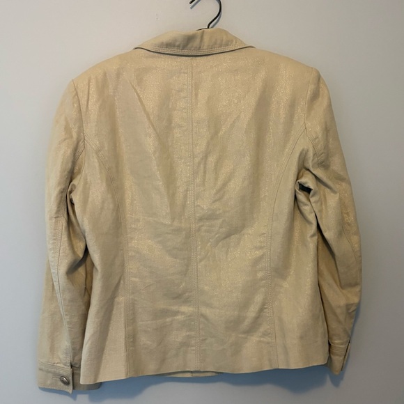 Conrad C Woman’s 8 Linen Metallic Collared Jacket Blazer - Picture 5 of 8